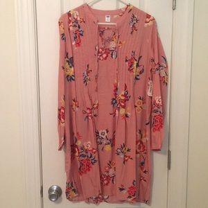 NWT Lace up pleated babydoll dress, boho